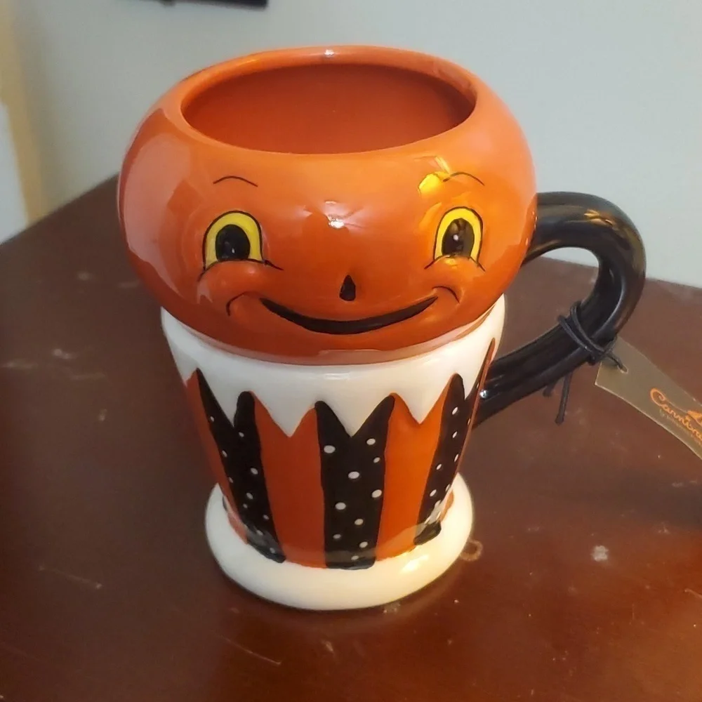Johanna Parker Carnival Cottage Pumpkin Coffee Mug NWT - Picture 2 of 6